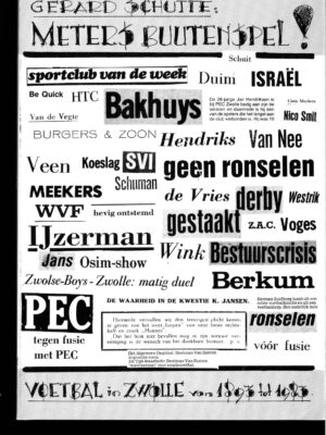 METERS BUUTENSPEL! VOETBAL IN ZWOLLE 1893-1983